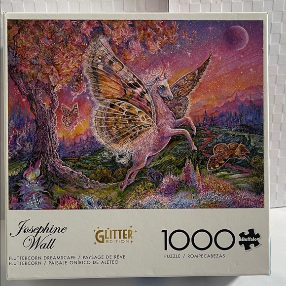 Josephine Wall Glitter Edition Puzzle - Art Image Fluttercorn Dreamscape - Picture 1 of 4